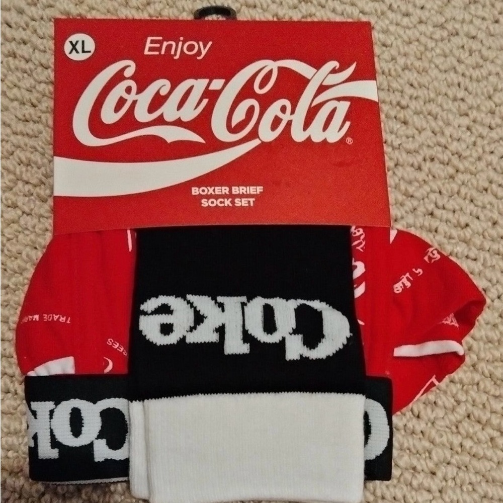 Coca Cola Boxer Brief and Sock Set - Red and Black